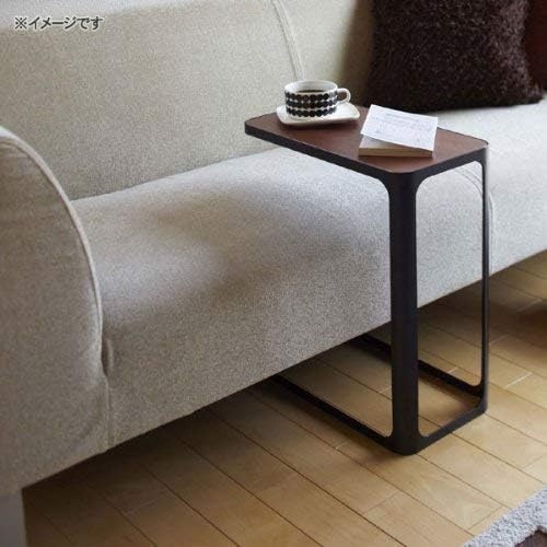 image:imageYAMAZAKI Home Small Metal and Wood Bedside Compact Side Table for Modern Living Room Narrow C Shaped Slim End Table Steel One Size BlackBlack