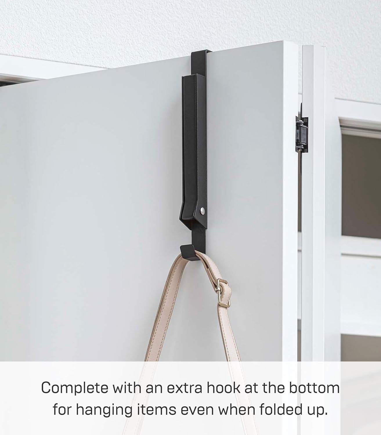 image:imageYAMAZAKI Home Smart Over The Door Coat Hook Organizer Collapsible Foldable Rack for Entryway Or Bedroom Closet 2Hook SteelBlack