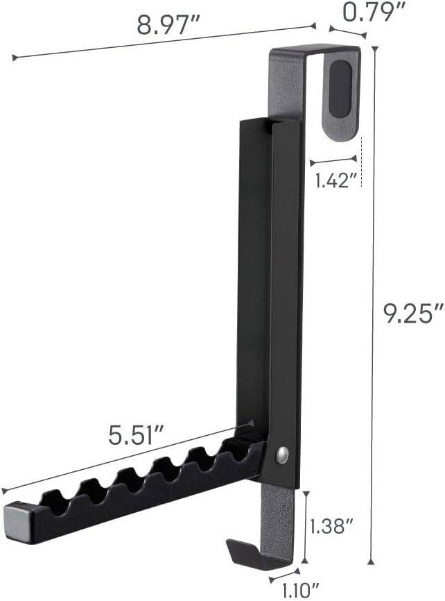image:imageYAMAZAKI Home Smart Over The Door Coat Hook Organizer Collapsible Foldable Rack for Entryway Or Bedroom Closet 2Hook SteelBlack