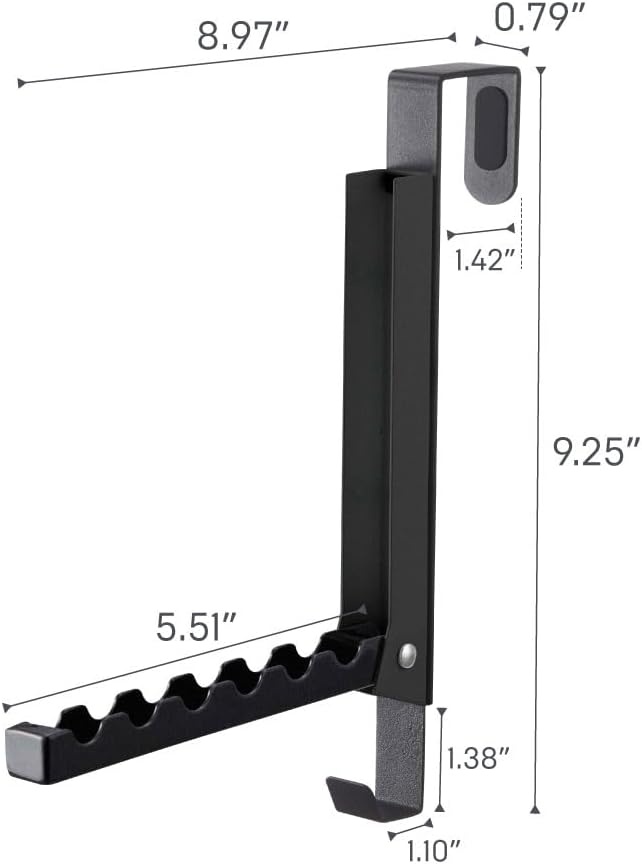 image:imageYAMAZAKI Home Smart Over The Door Coat Hook Organizer Collapsible Foldable Rack for Entryway Or Bedroom Closet 2Hook SteelBlack