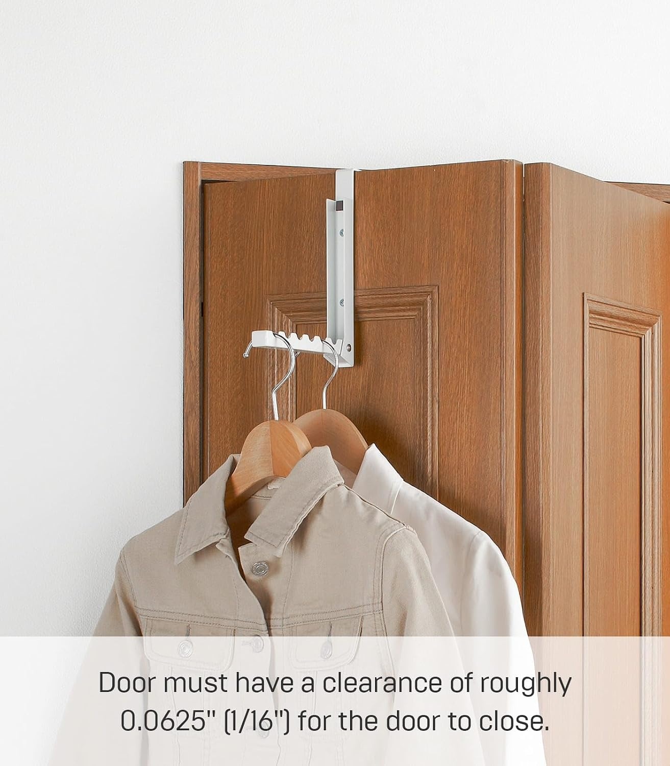 image:imageYAMAZAKI Home Smart Over The Door Coat Hook Organizer Collapsible Foldable Rack for Entryway Or Bedroom Closet 2Hook SteelWhite