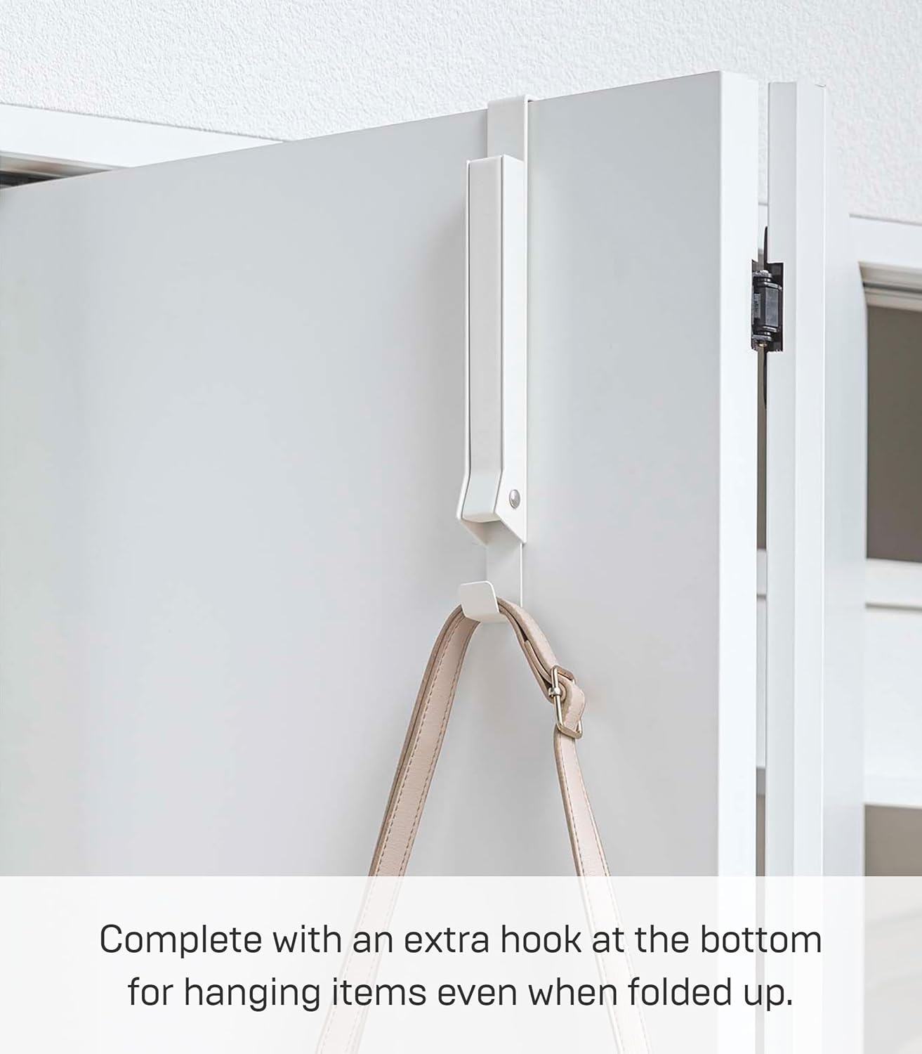 image:imageYAMAZAKI Home Smart Over The Door Coat Hook Organizer Collapsible Foldable Rack for Entryway Or Bedroom Closet 2Hook SteelWhite