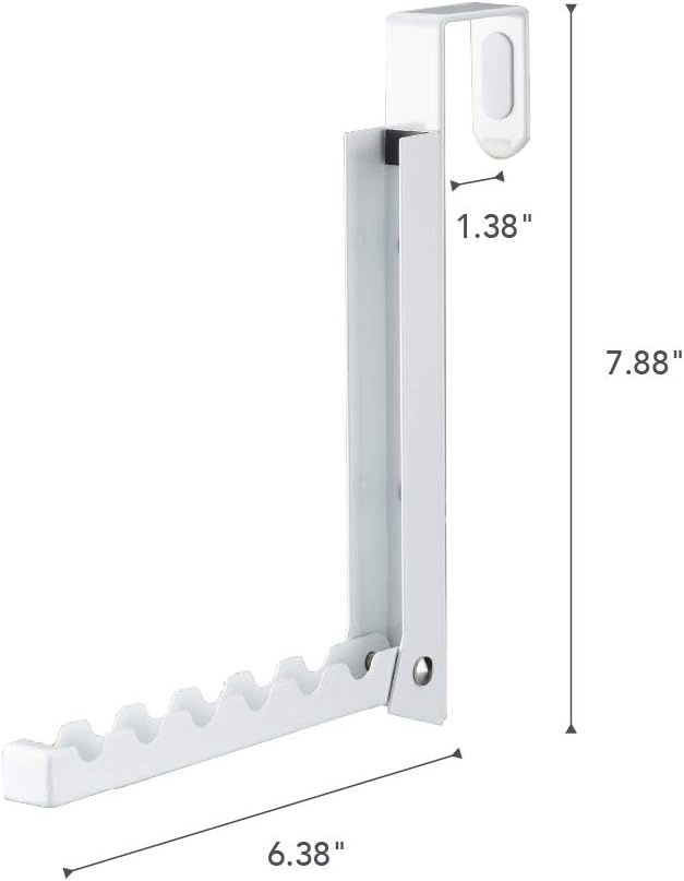 image:imageYAMAZAKI Home Smart Over The Door Coat Hook Organizer Collapsible Foldable Rack for Entryway Or Bedroom Closet 2Hook SteelWhite