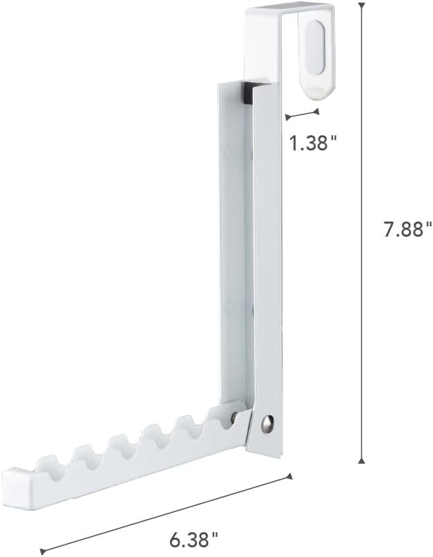 image:imageYAMAZAKI Home Smart Over The Door Coat Hook Organizer Collapsible Foldable Rack for Entryway Or Bedroom Closet 2Hook SteelWhite