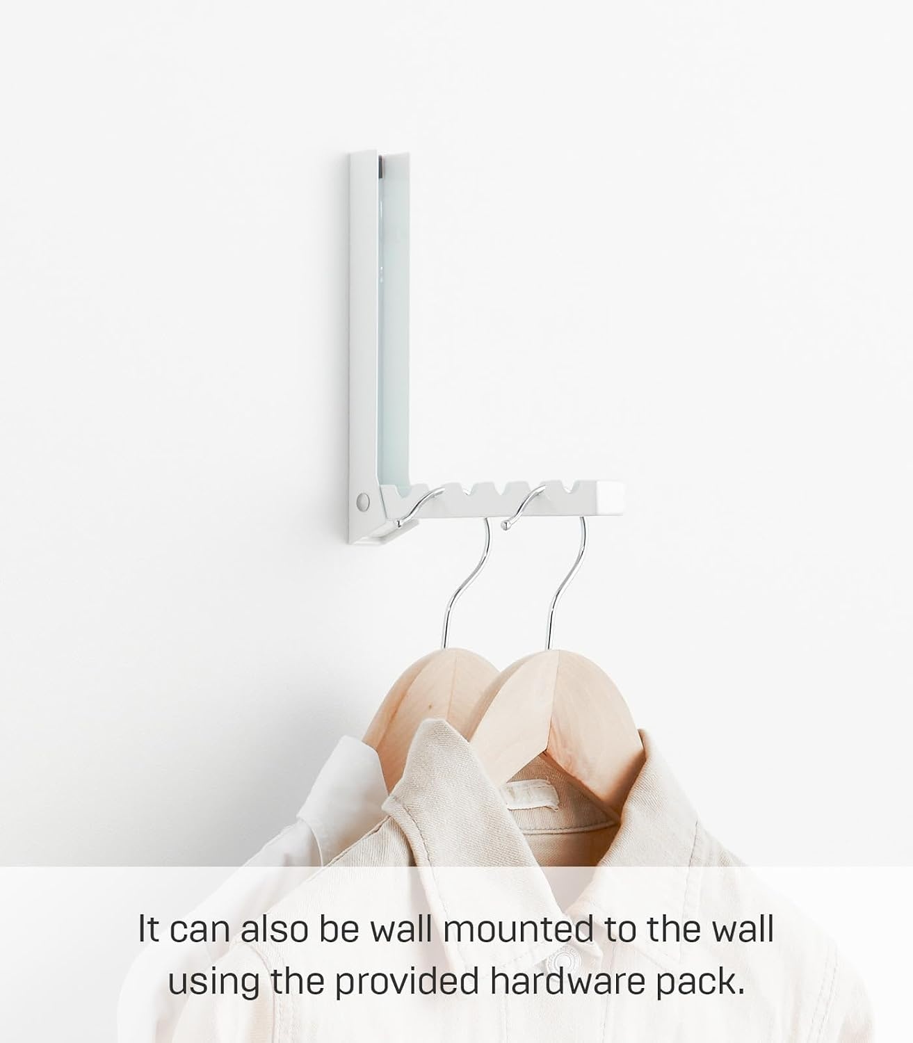 image:imageYAMAZAKI Home Smart Over The Door Coat Hook Organizer Collapsible Foldable Rack for Entryway Or Bedroom Closet 2Hook SteelWhite