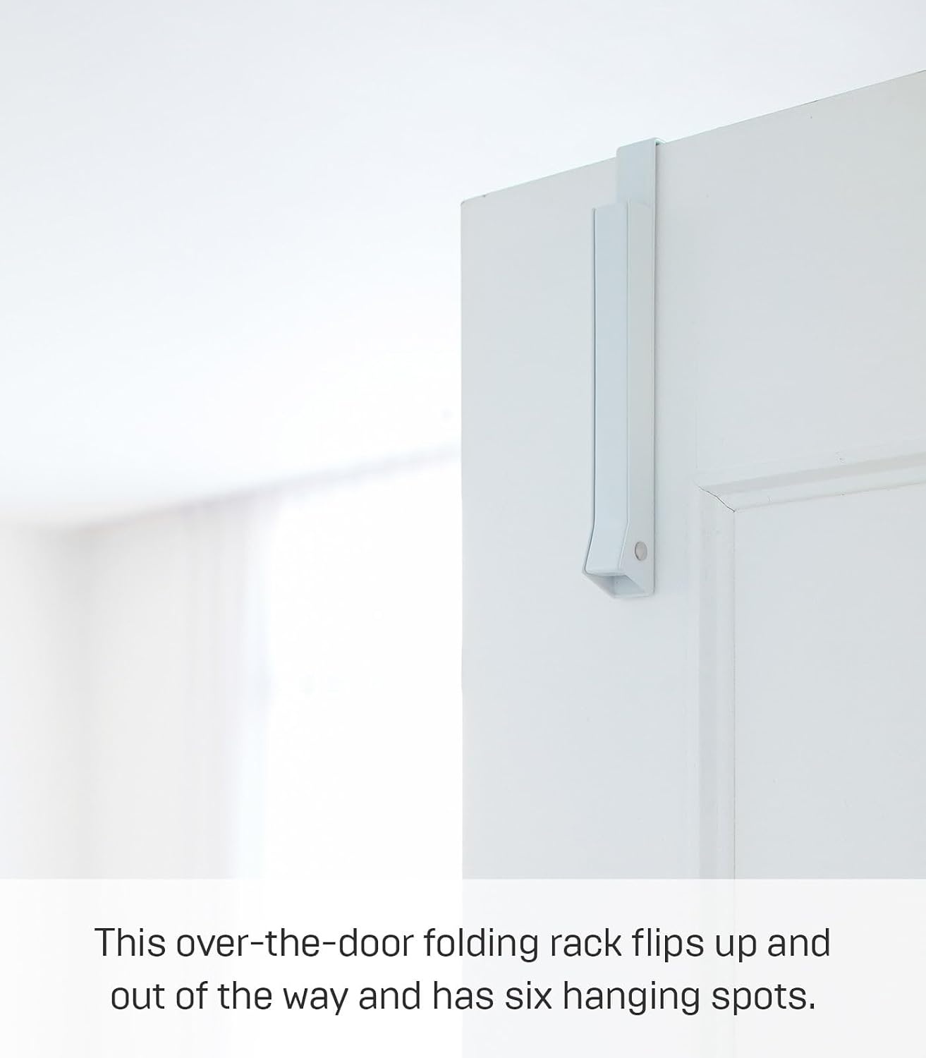 image:imageYAMAZAKI Home Smart Over The Door Coat Hook Organizer Collapsible Foldable Rack for Entryway Or Bedroom Closet 2Hook SteelWhite