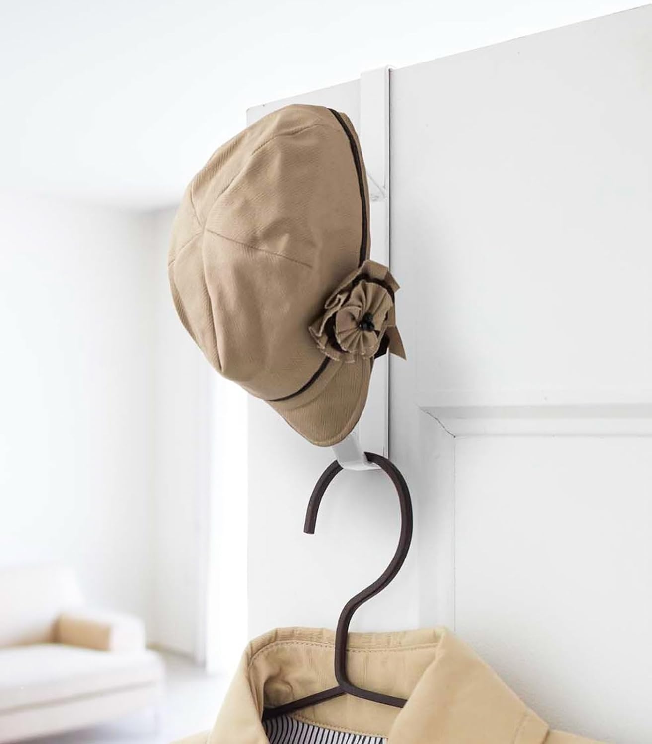 image:imageYAMAZAKI Home Smart Over The Door Hook Hanging Coat Rack SteelWhite
