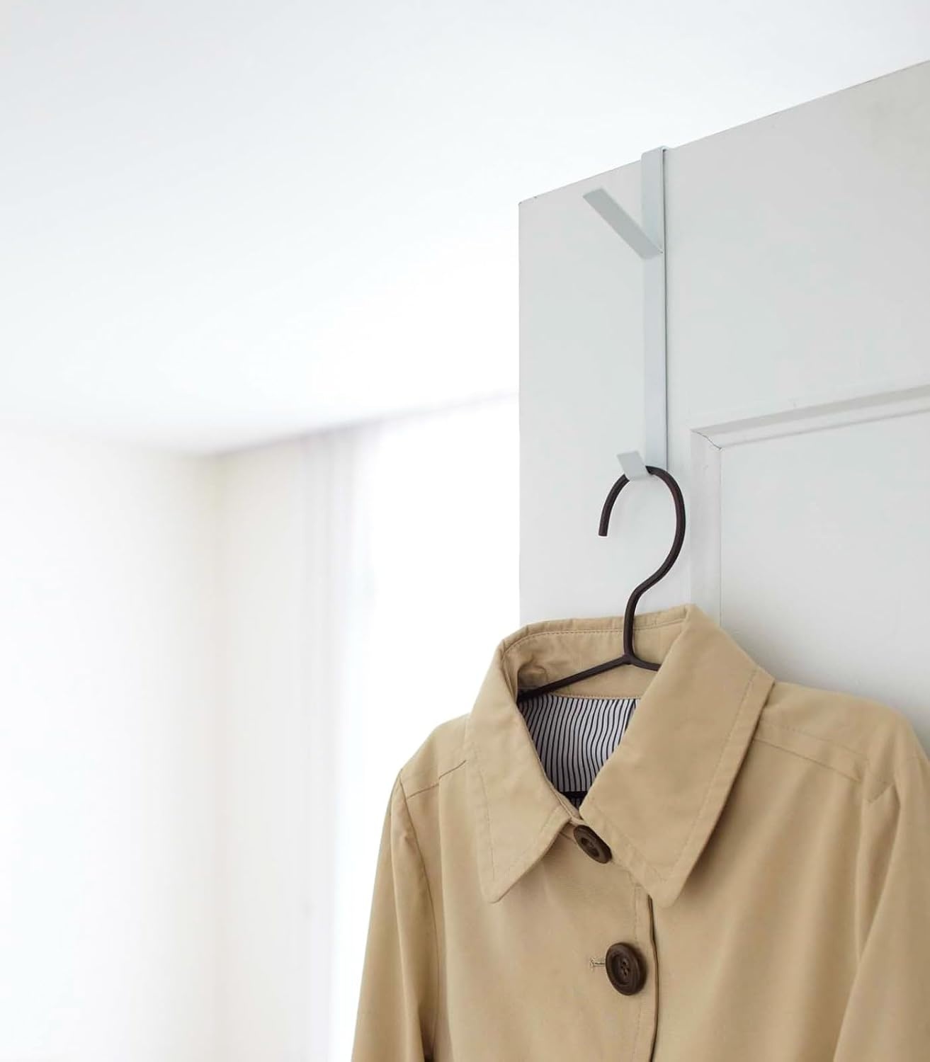 image:imageYAMAZAKI Home Smart Over The Door Hook Hanging Coat Rack SteelWhite