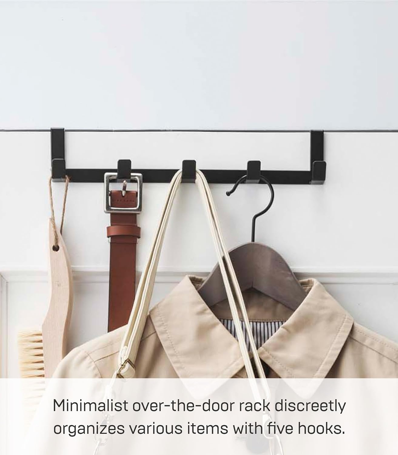 image:imageYAMAZAKI Home Smart Over The Door Hooks Hanging Coat Rack Wide SteelBlack