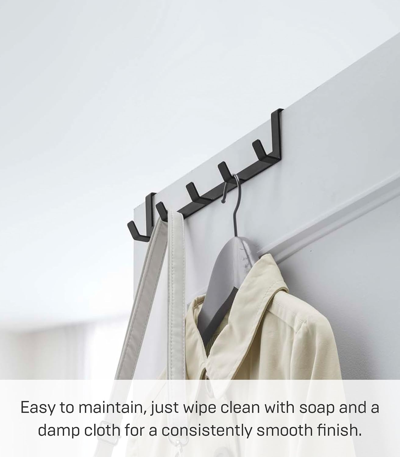 image:imageYAMAZAKI Home Smart Over The Door Hooks Hanging Coat Rack Wide SteelBlack
