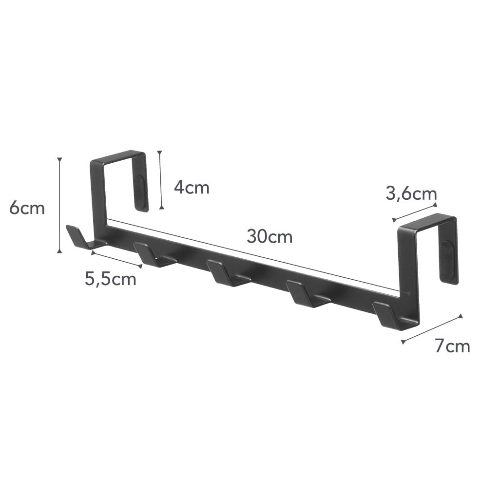 image:imageYAMAZAKI Home Smart Over The Door Hooks Hanging Coat Rack Wide SteelBlack