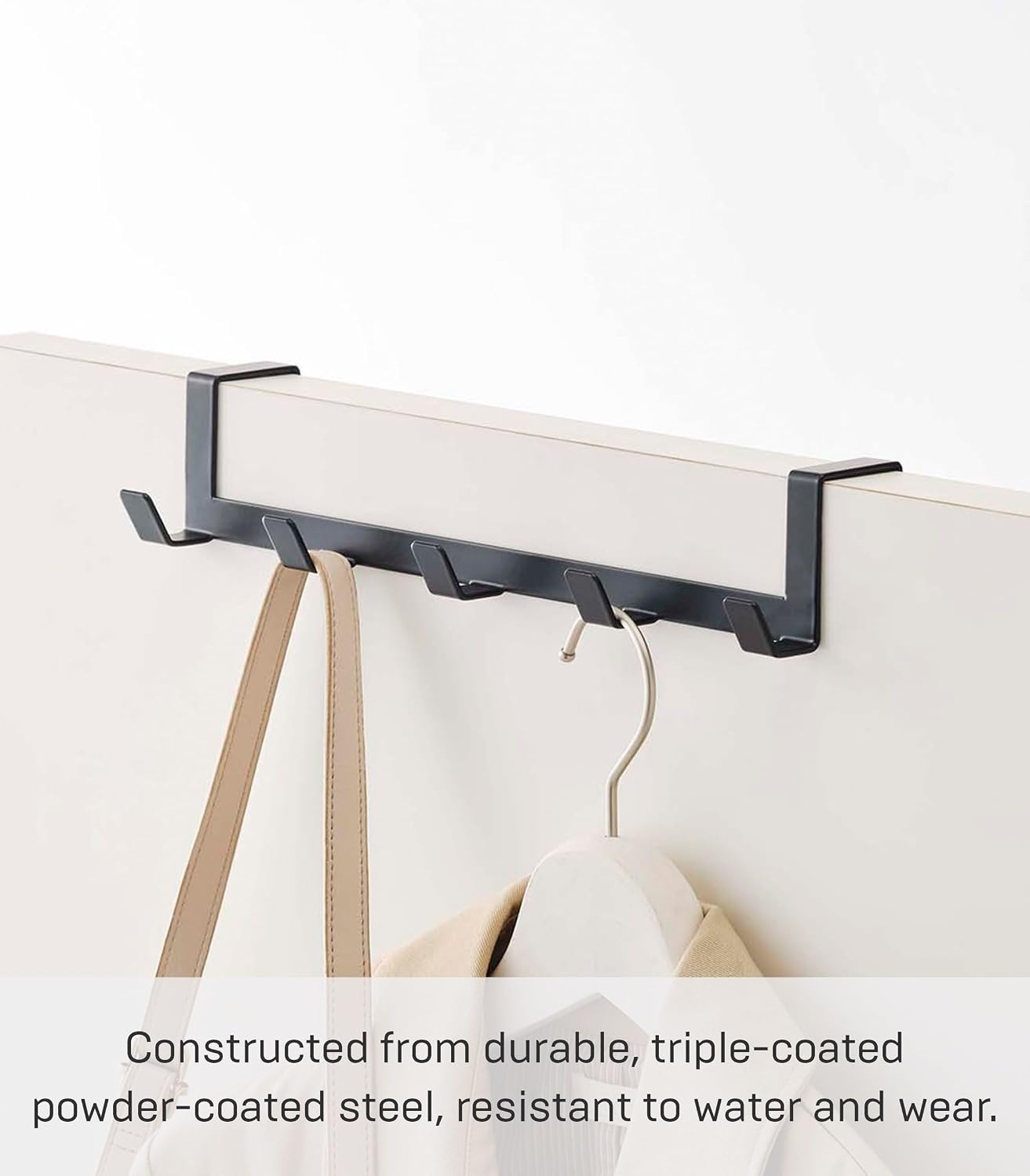 image:imageYAMAZAKI Home Smart Over The Door Hooks Hanging Coat Rack Wide SteelBlack