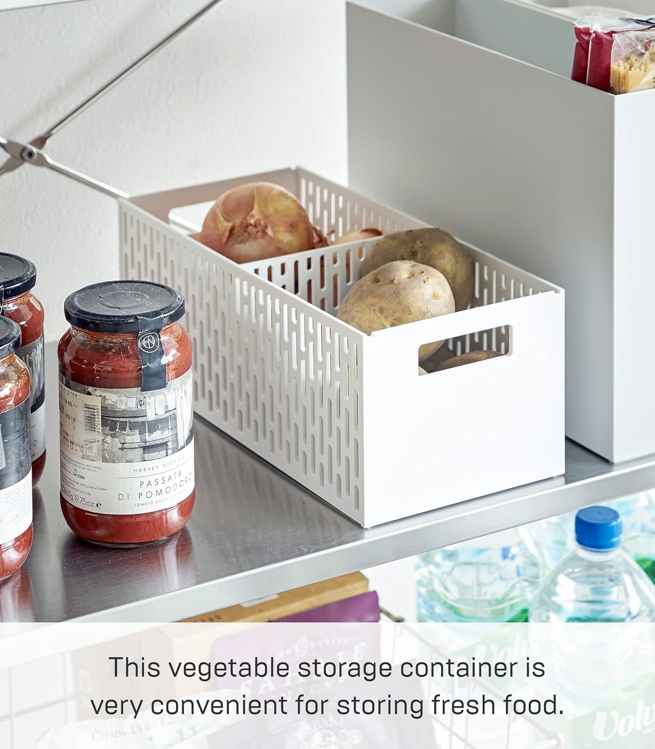 image:imageYAMAZAKI Home Stacking Baskets Fruit Basket Vegetable Basket ABS Plastic One Size BlackWhite