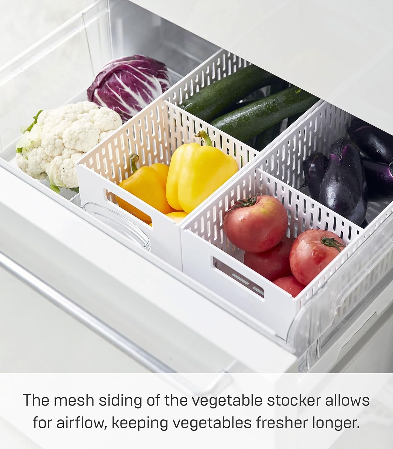 image:imageYAMAZAKI Home Stacking Baskets Fruit Basket Vegetable Basket ABS Plastic One Size BlackWhite