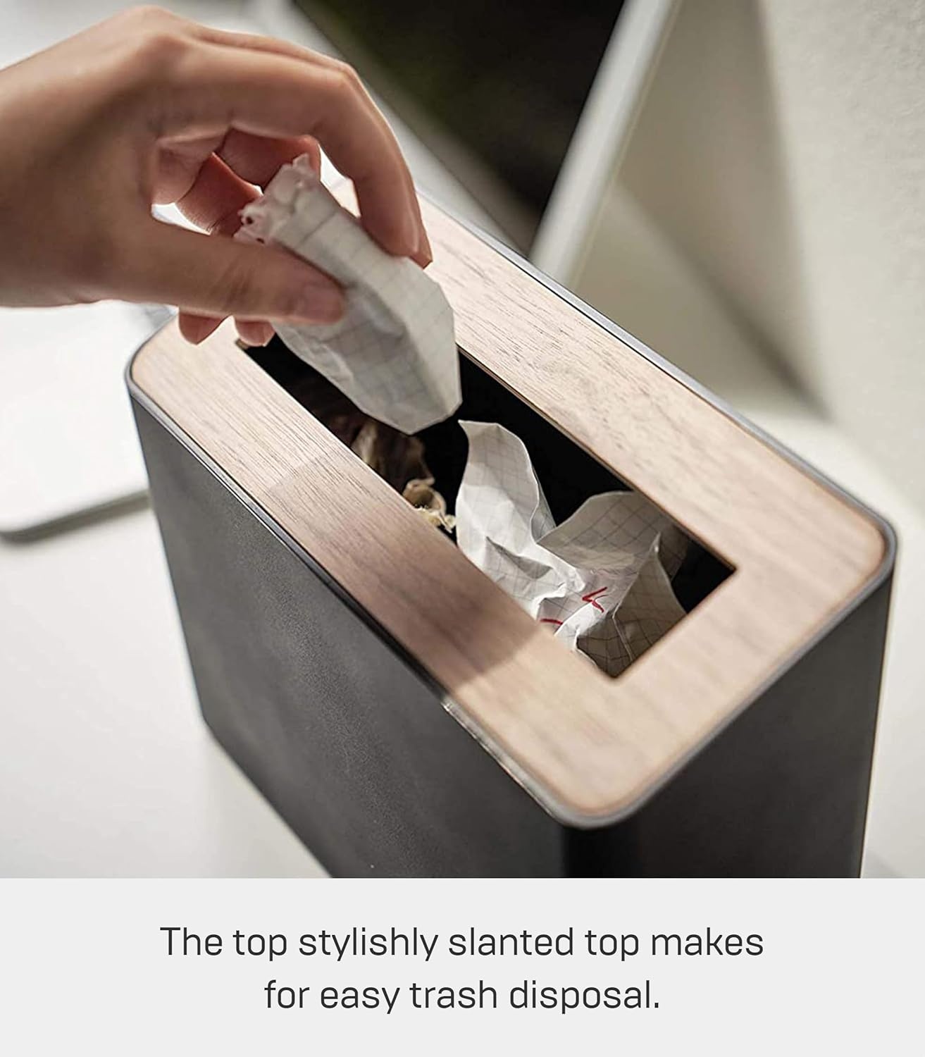 image:imageYAMAZAKI Home Table Top Trash Can No Assembly ReqAsh