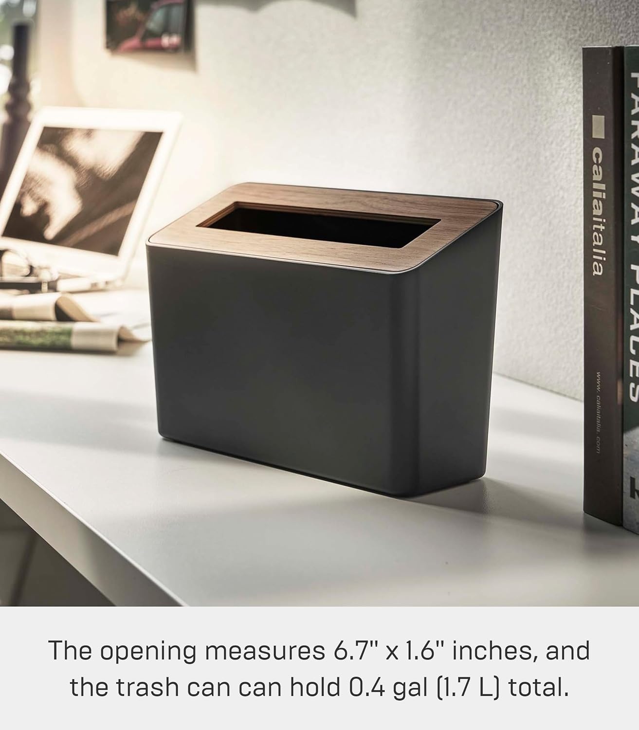 image:imageYAMAZAKI Home Table Top Trash Can No Assembly ReqAsh