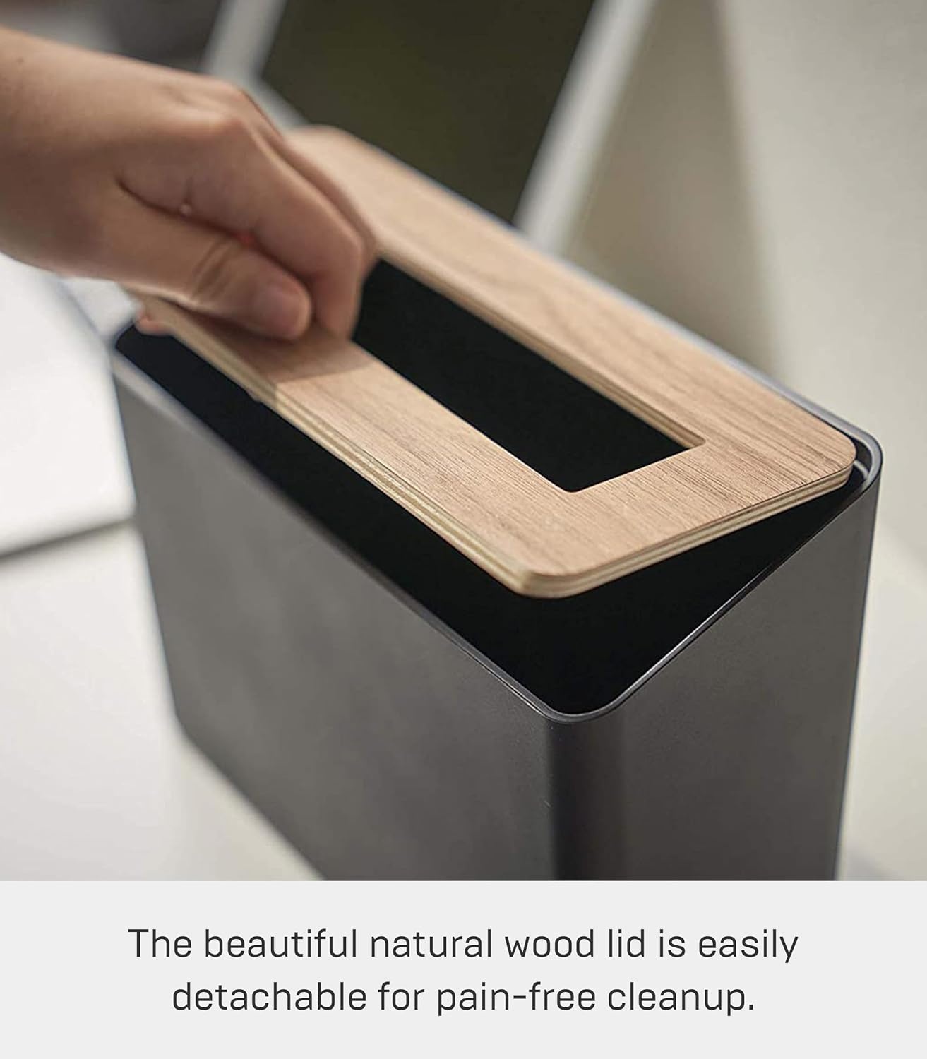 image:imageYAMAZAKI Home Table Top Trash Can No Assembly ReqAsh