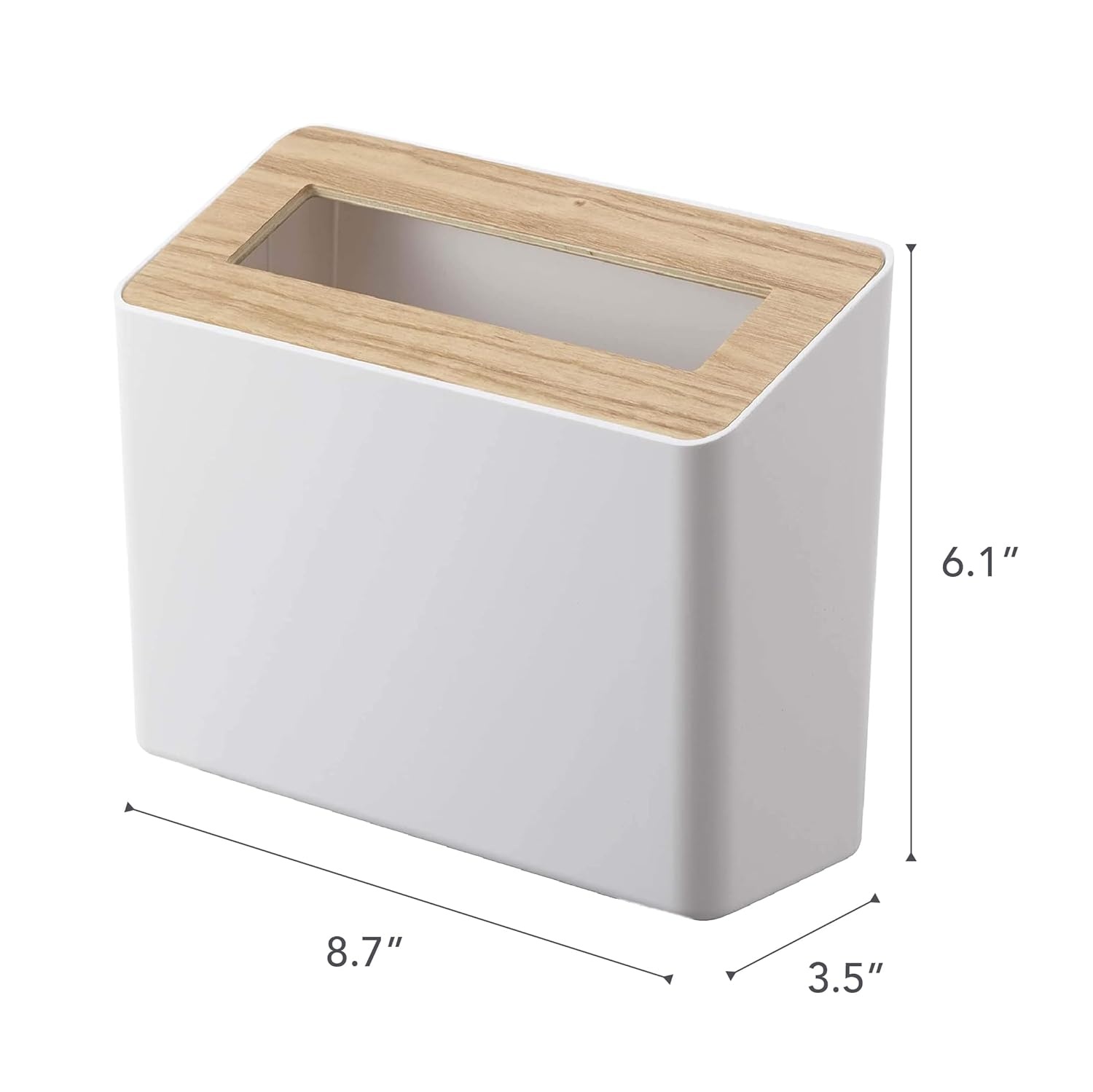 image:imageYAMAZAKI Home Table Top Trash Can No Assembly ReqWalnut