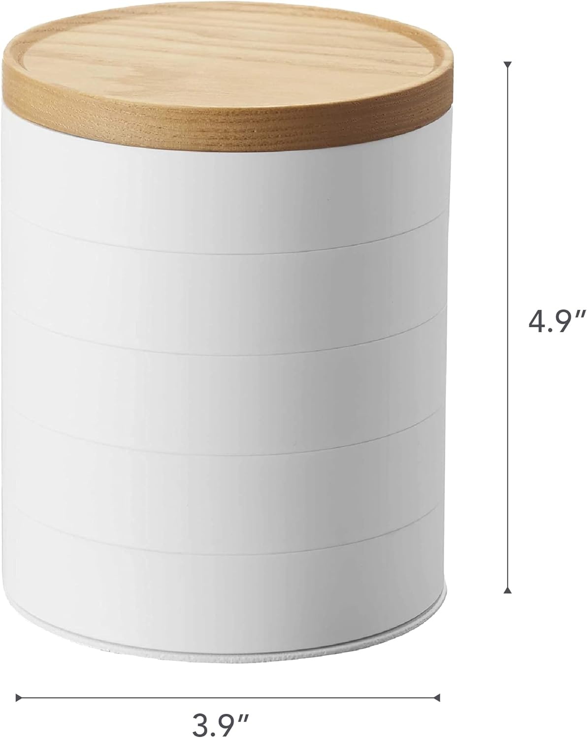 image:imageYAMAZAKI Home Tosca Stacked Accessory Trays With Wooden Lid Open Abs PlasticOpen