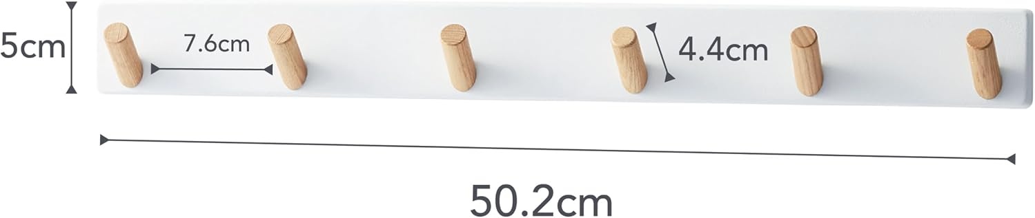 image:imageYAMAZAKI Home Tosca WallMounted Saving Coat Hanger Modern Jacket Holder Steel WoodWhite