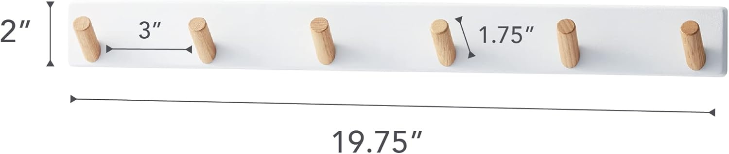 image:imageYAMAZAKI Home Tosca WallMounted Saving Coat Hanger Modern Jacket Holder Steel WoodWhite