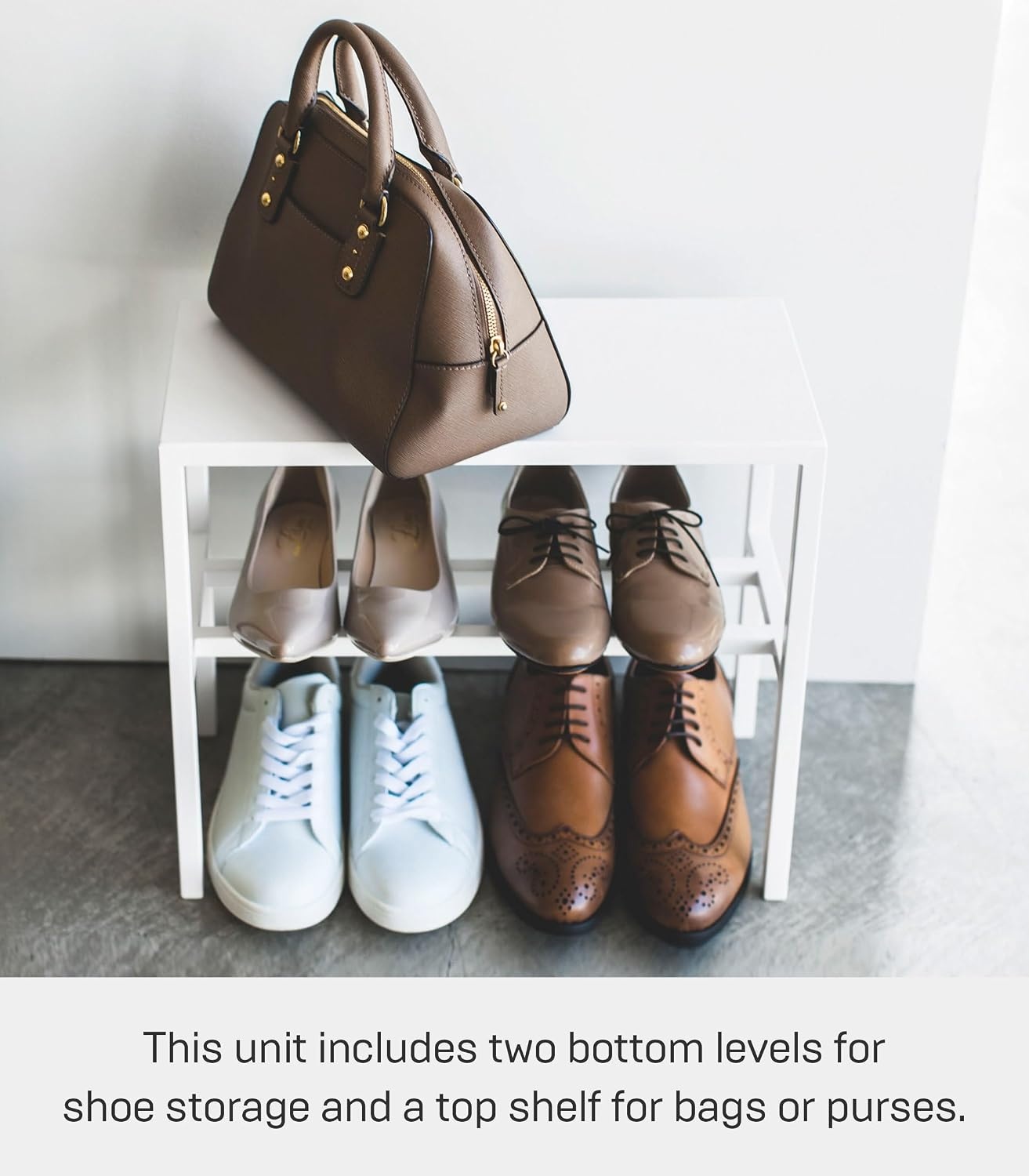 image:imageYAMAZAKI Home Tower 2Tier Entryway Shoe Organizer 16 Steel Holds 4 Pairs Of Shoes