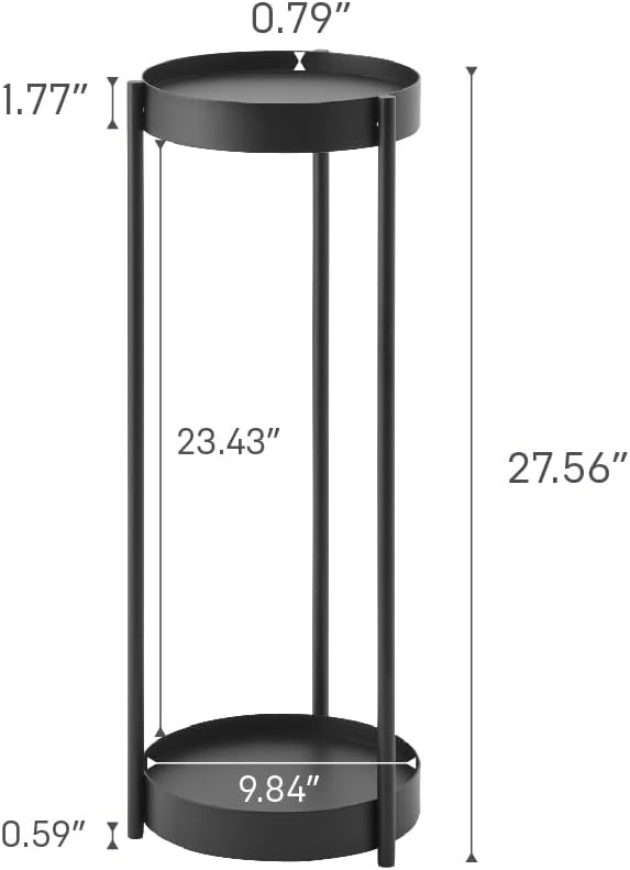 image:imageYAMAZAKI Home Tower 2Tier Planter Stand With Casters Easy Transport amp Cleaning 28 SteelWhite