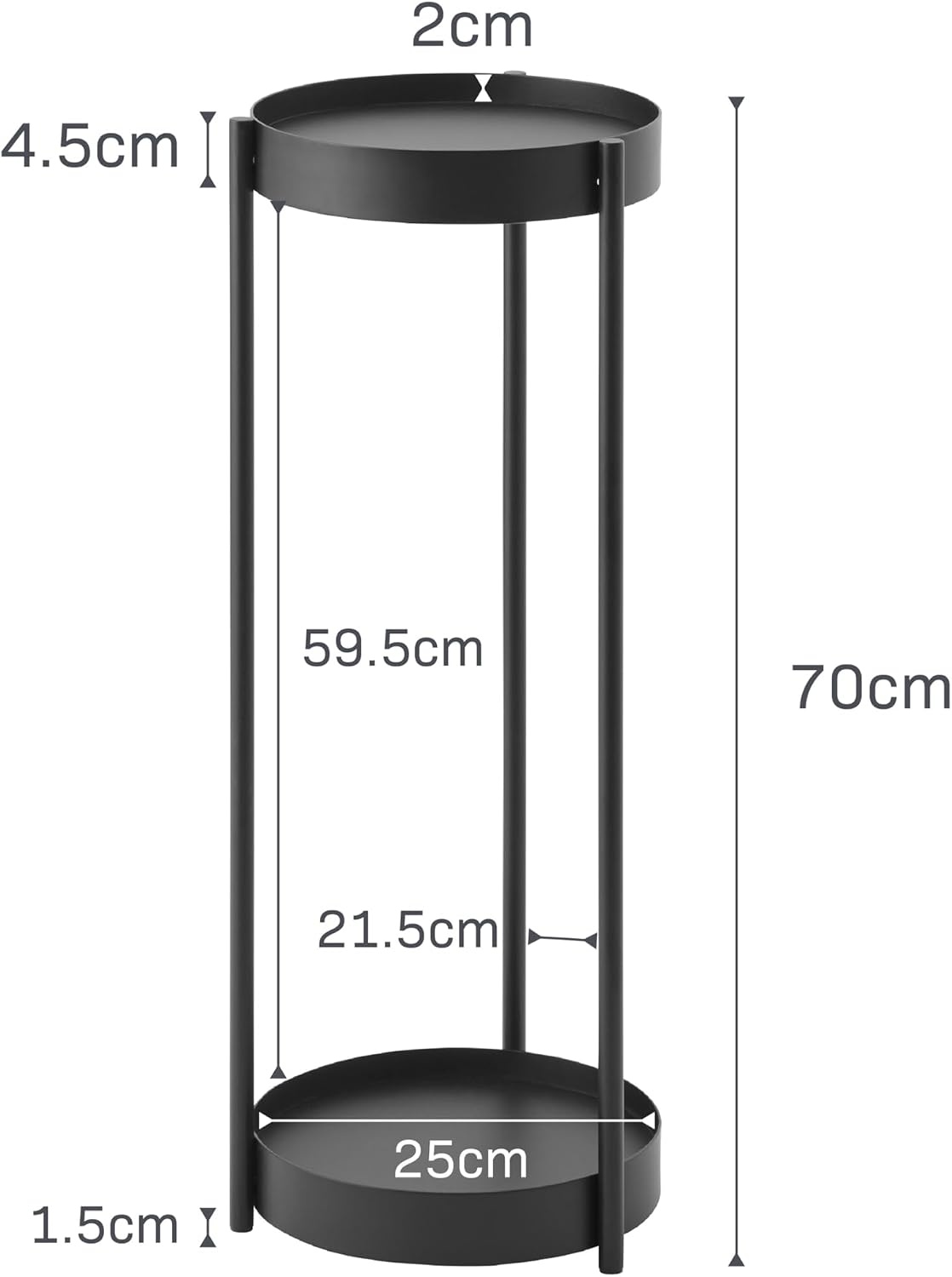 image:imageYAMAZAKI Home Tower 2Tier Planter Stand With Casters Easy Transport amp Cleaning 28 SteelWhite