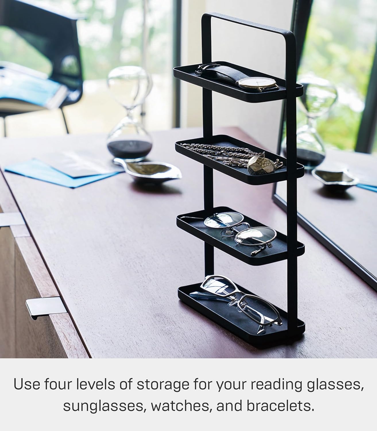 image:imageYAMAZAKI Home Tower 4Tier Accessory Tray Jewelry Holder amp Storage Organizer SteelBlack