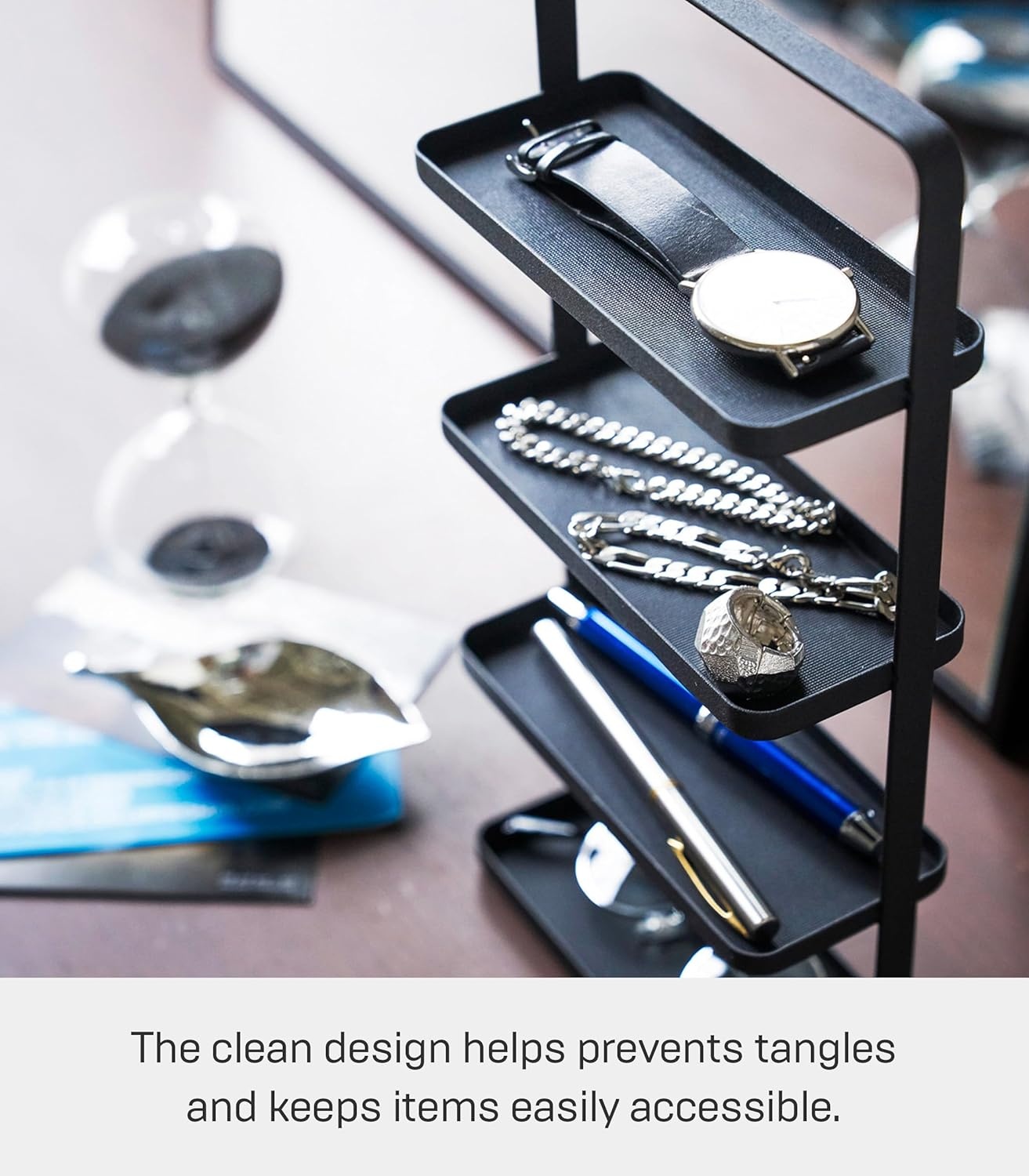 image:imageYAMAZAKI Home Tower 4Tier Accessory Tray Jewelry Holder amp Storage Organizer SteelBlack