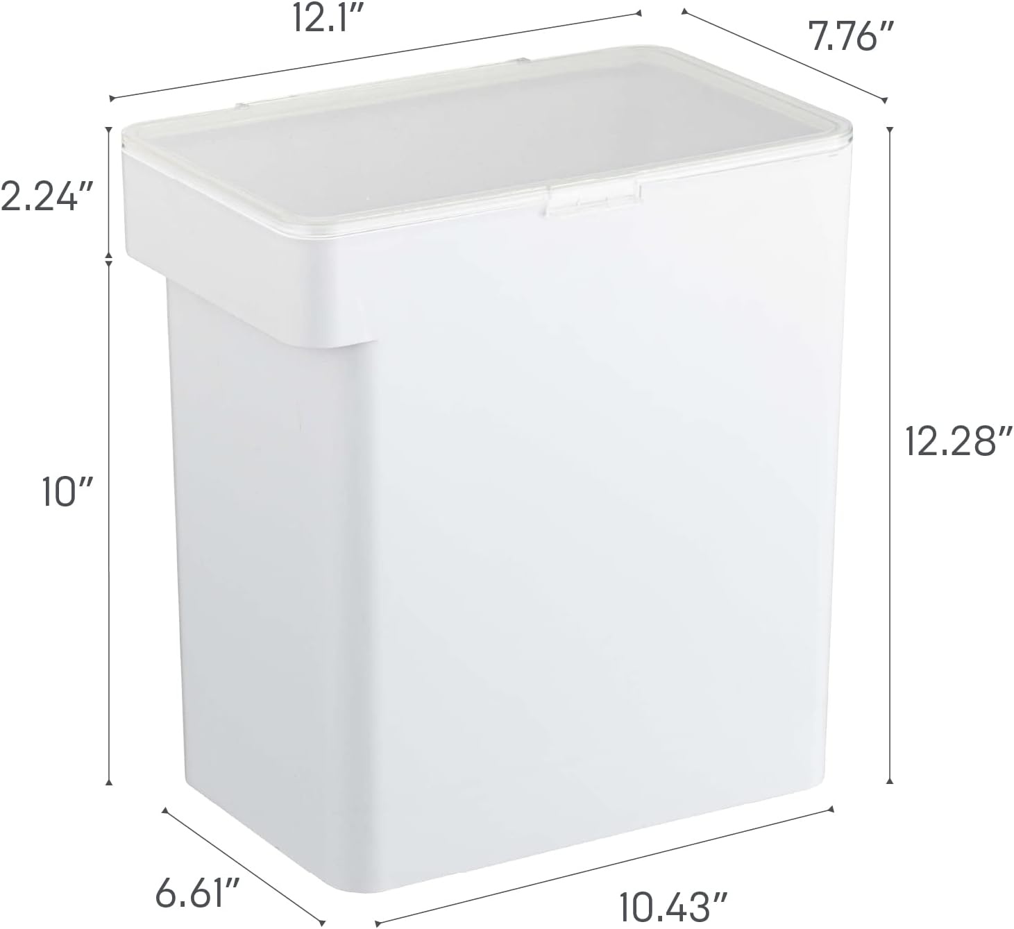 image:imageYAMAZAKI Home Tower Airtight Pet Food Storage Container Cat And Dog Food Holder Bin With Transparent Lid And Handle Medium Polypropylene 8 Lbs 16 Gallons 6 QuartsWhiteWhite