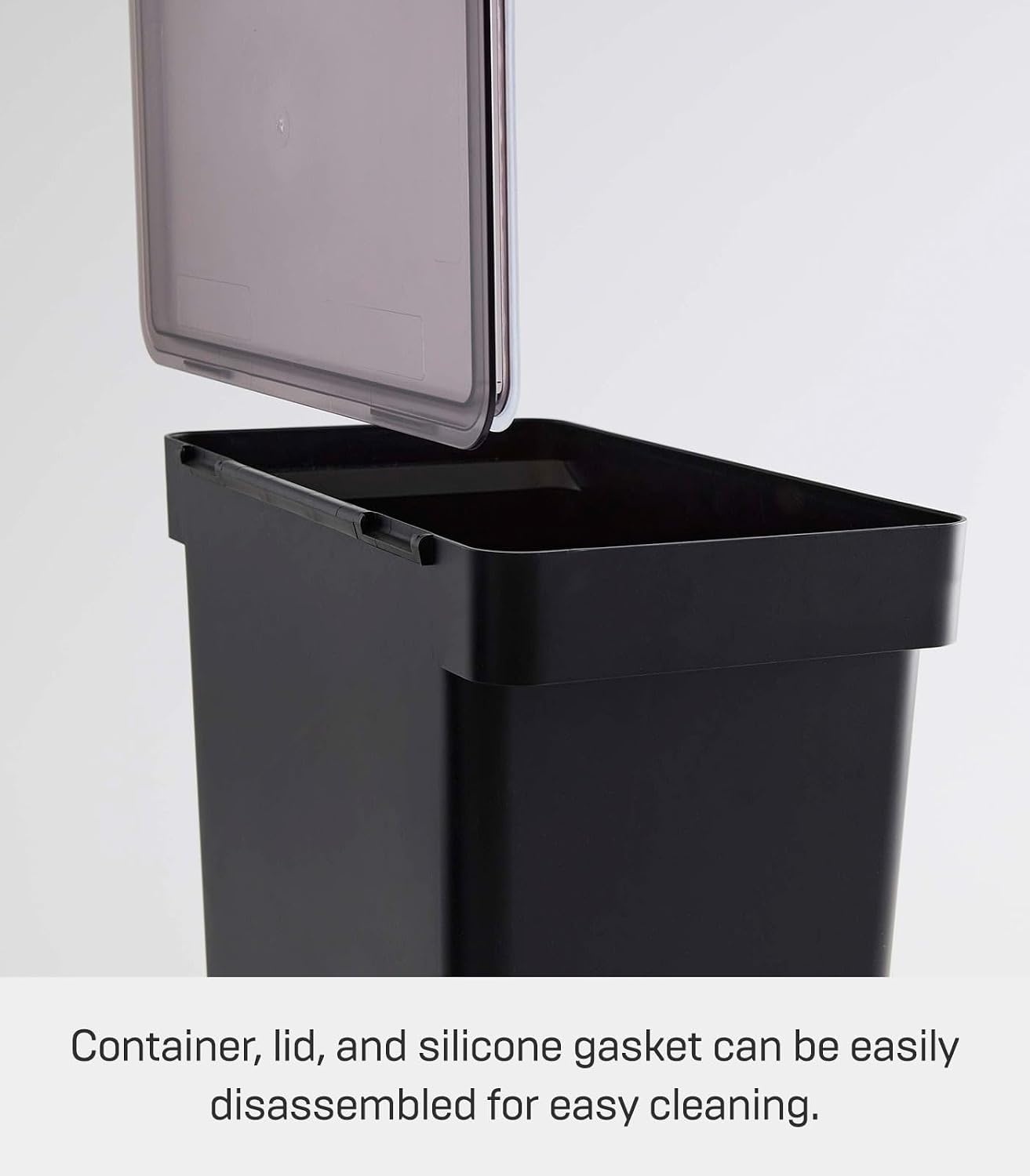 image:imageYAMAZAKI Home Tower Airtight Pet Food Storage Container Cat And Dog Food Holder Bin With Transparent Lid And Handle Medium Polypropylene 8 Lbs 16 Gallons 6 QuartsWhiteBlack
