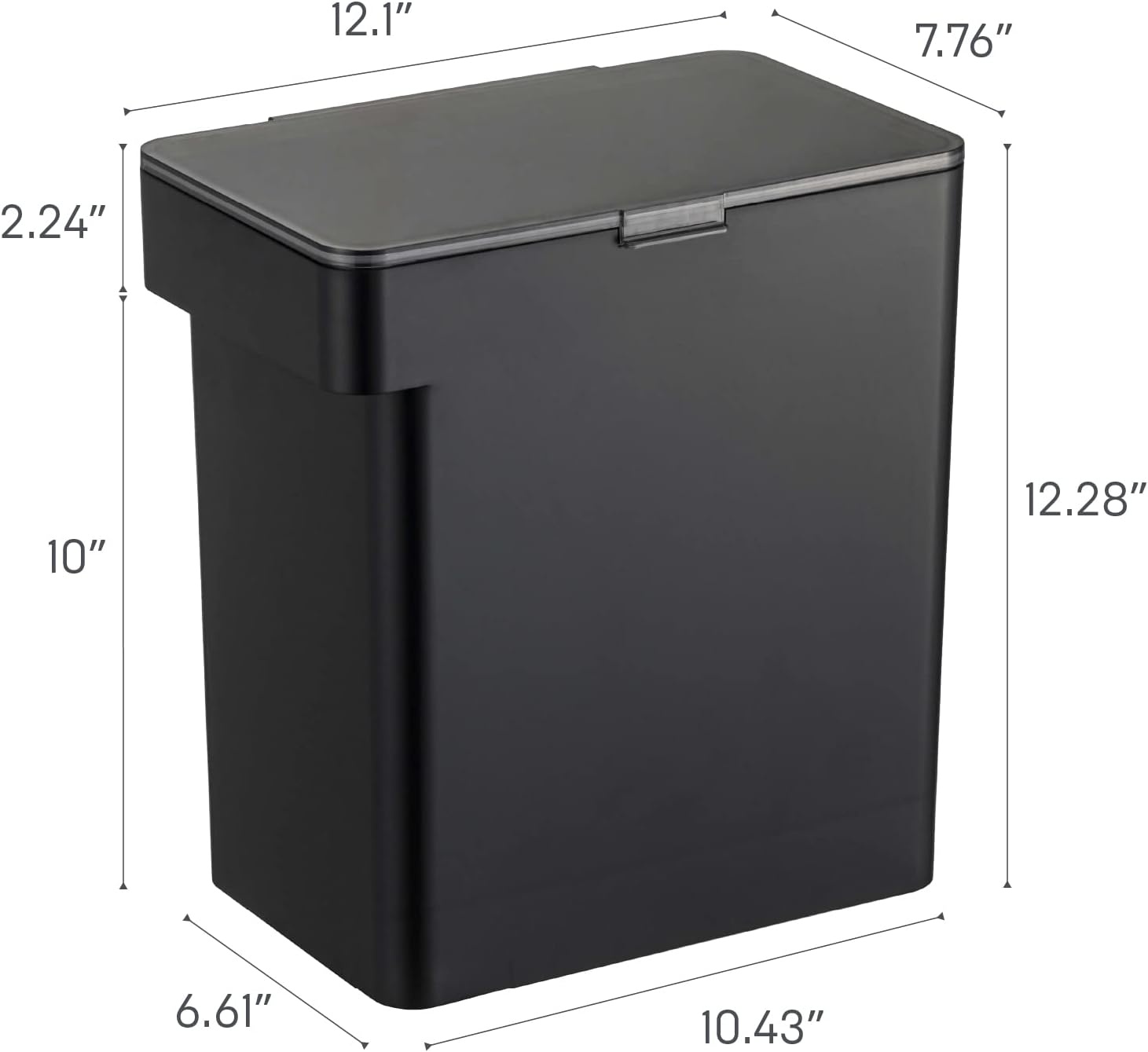 image:imageYAMAZAKI Home Tower Airtight Pet Food Storage Container Cat And Dog Food Holder Bin With Transparent Lid And Handle Medium Polypropylene 8 Lbs 16 Gallons 6 QuartsWhiteBlack
