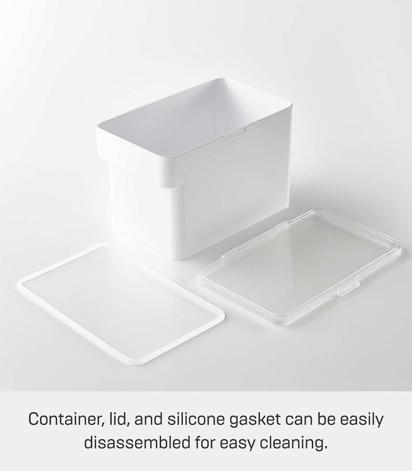 image:imageYAMAZAKI Home Tower Airtight Pet Food Storage Container Cat And Dog Food Holder Bin With Transparent Lid And Handle Medium Polypropylene 8 Lbs 16 Gallons 6 QuartsWhiteWhite