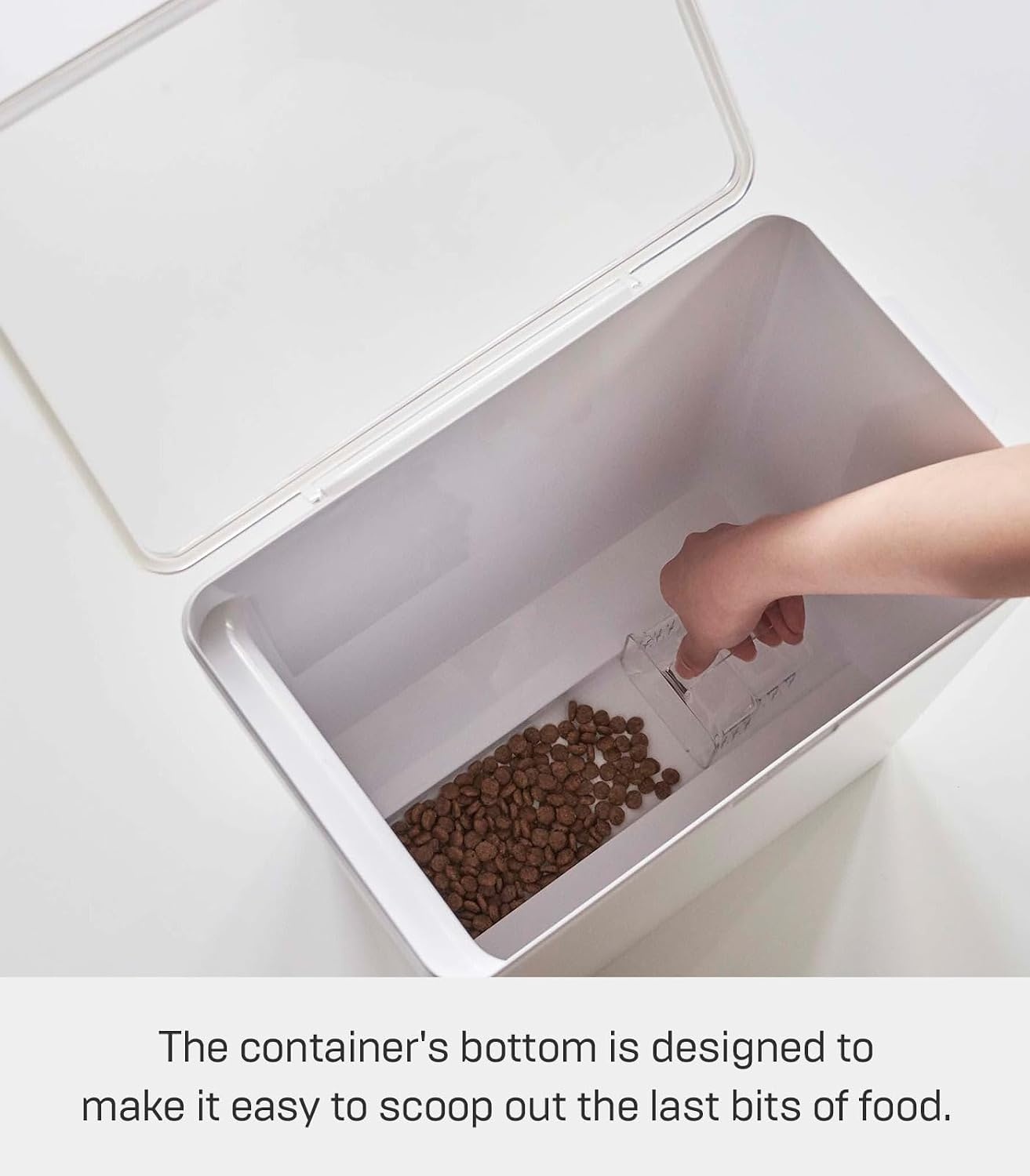 image:imageYAMAZAKI Home Tower Airtight Pet Food Storage Container Cat And Dog Food Holder Bin With Transparent Lid And Handle Medium Polypropylene 8 Lbs 16 Gallons 6 QuartsWhiteWhite