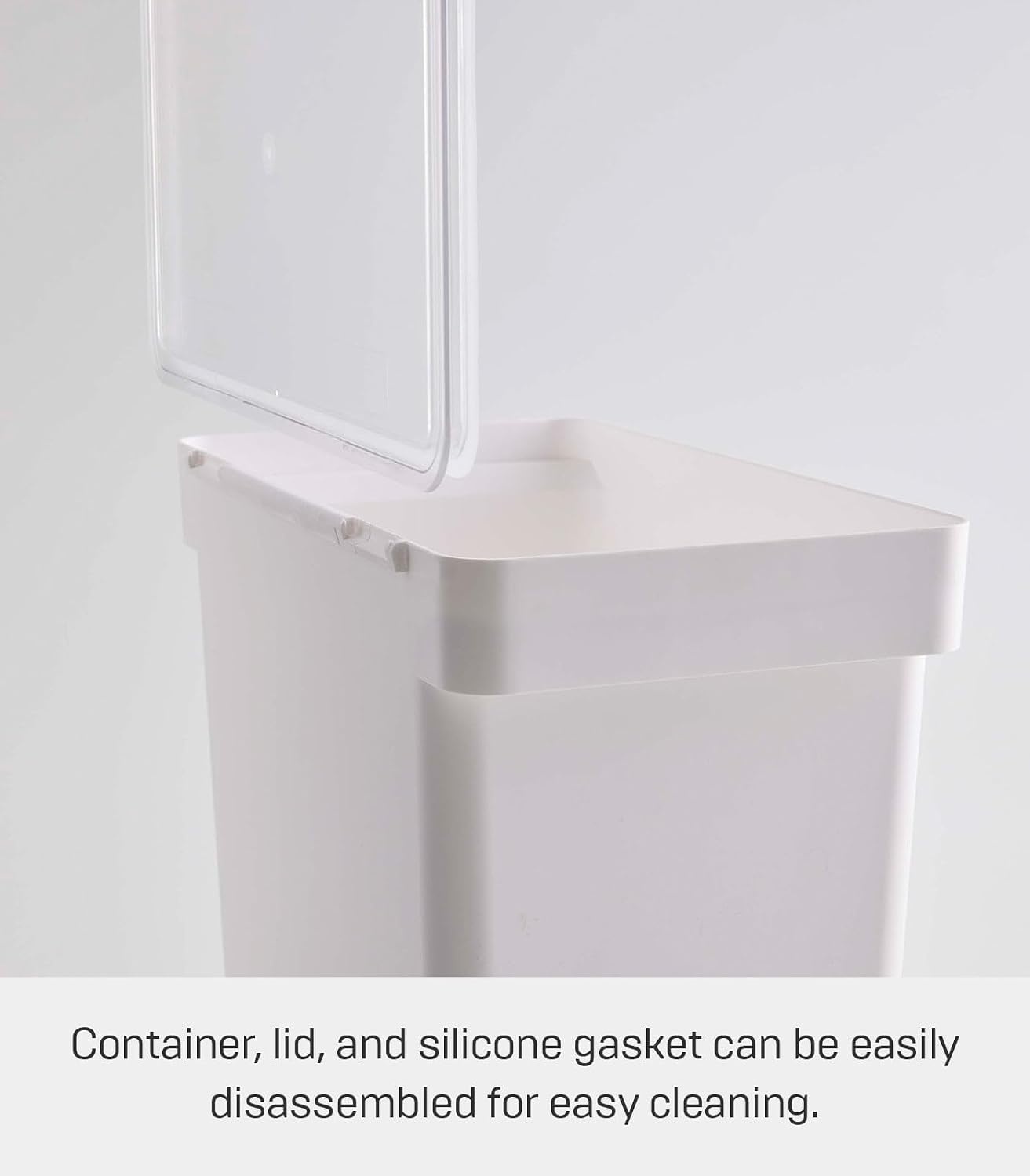 image:imageYAMAZAKI Home Tower Airtight Pet Food Storage Container Cat And Dog Food Holder Bin With Transparent Lid And Handle Medium Polypropylene 8 Lbs 16 Gallons 6 QuartsWhiteWhite