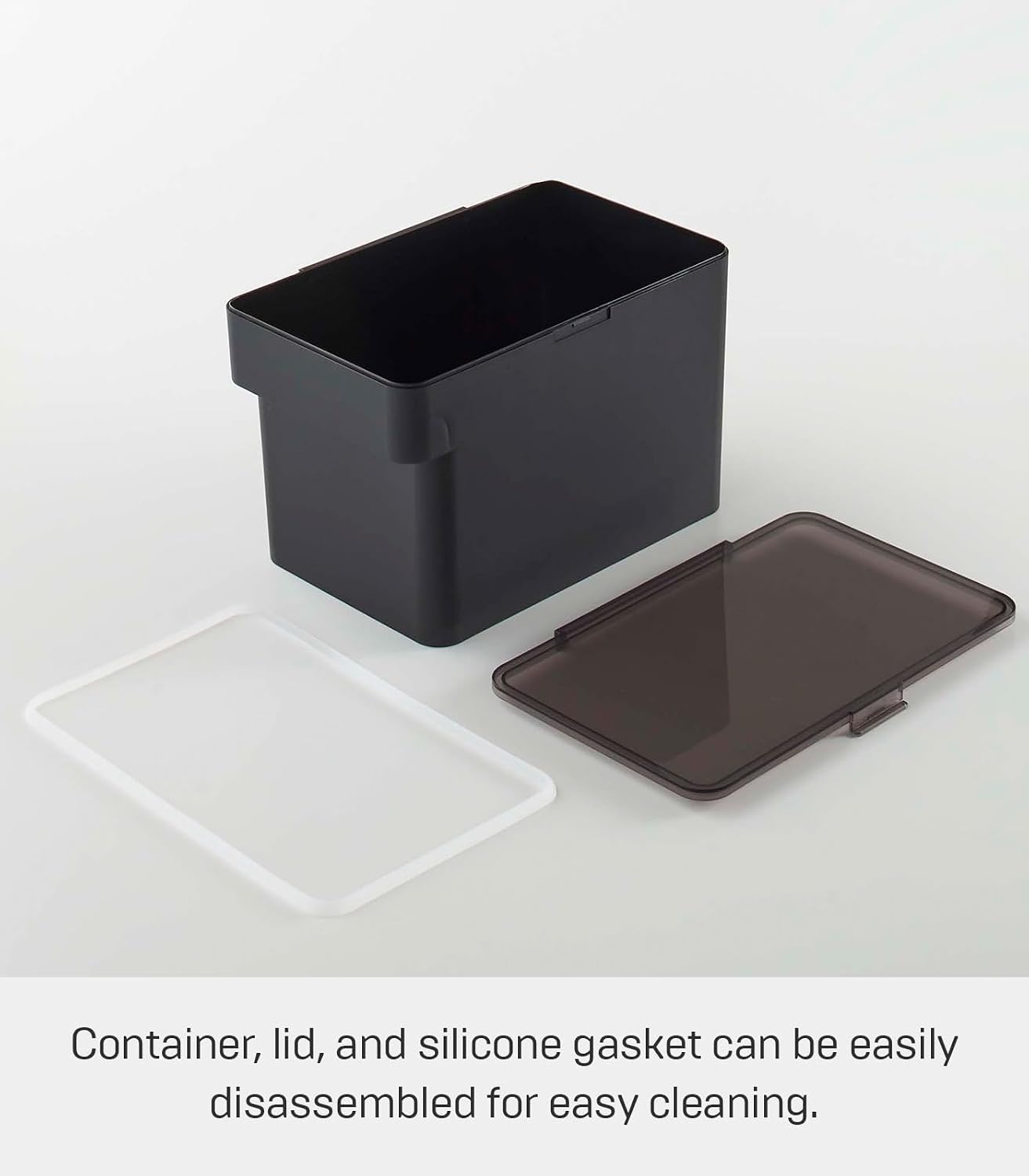 image:imageYAMAZAKI Home Tower Airtight Pet Food Storage Container Cat And Dog Food Holder Bin With Transparent Lid And Handle Medium Polypropylene 8 Lbs 16 Gallons 6 QuartsWhiteBlack