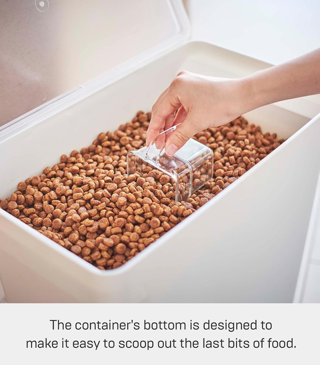 image:imageYAMAZAKI Home Tower Airtight Pet Food Storage Container Cat And Dog Food Holder Bin With Transparent Lid And Handle Medium Polypropylene 8 Lbs 16 Gallons 6 QuartsWhiteWhite