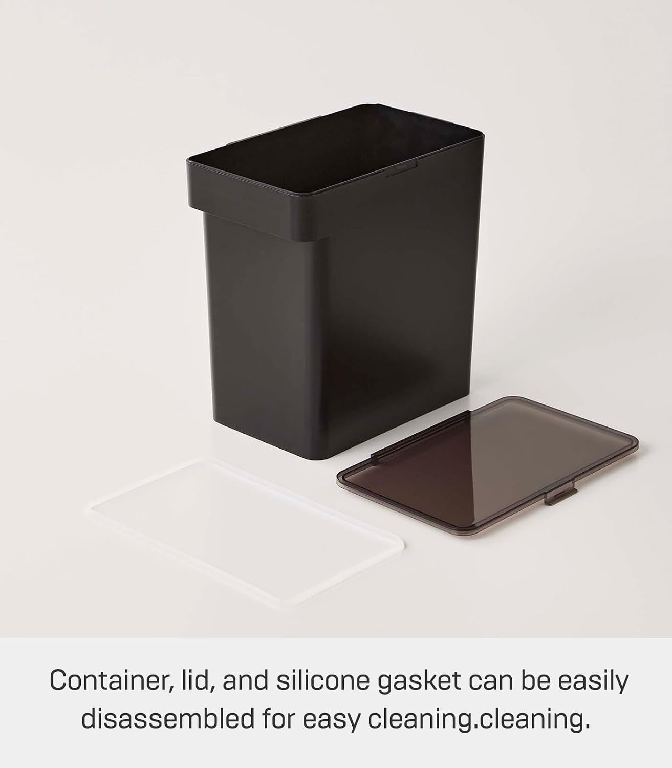 image:imageYAMAZAKI Home Tower Airtight Pet Food Storage Container Cat And Dog Food Holder Bin With Transparent Lid And Handle Medium Polypropylene 8 Lbs 16 Gallons 6 QuartsWhiteBlack