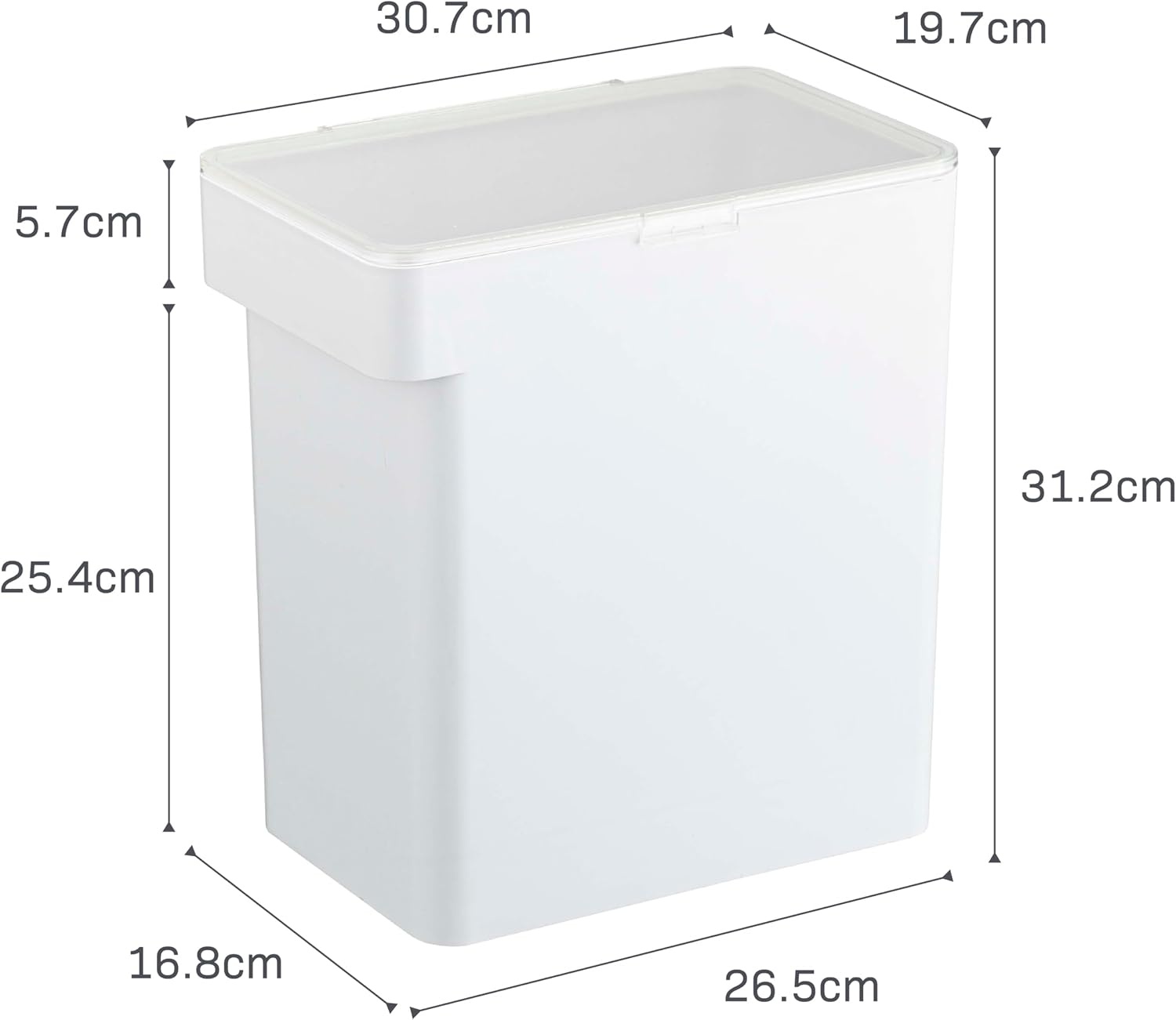 image:imageYAMAZAKI Home Tower Airtight Pet Food Storage Container Cat And Dog Food Holder Bin With Transparent Lid And Handle Medium Polypropylene 8 Lbs 16 Gallons 6 QuartsWhiteWhite