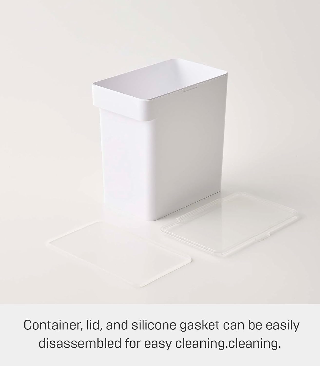 image:imageYAMAZAKI Home Tower Airtight Pet Food Storage Container Cat And Dog Food Holder Bin With Transparent Lid And Handle Medium Polypropylene 8 Lbs 16 Gallons 6 QuartsWhiteWhite