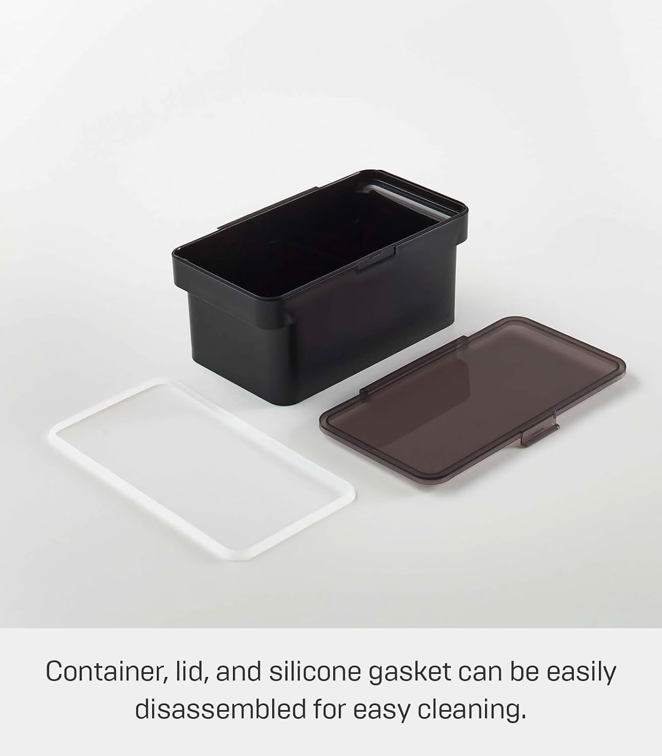 image:imageYAMAZAKI Home Tower Airtight Pet Food Storage Container Cat And Dog Food Holder Bin With Transparent Lid And Handle Medium Polypropylene 8 Lbs 16 Gallons 6 QuartsWhiteBlack