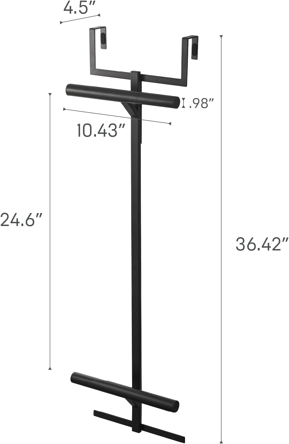 image:imageYAMAZAKI Home Tower Backpack Over The Door Hanger for Closet Or Bedroom TwoTiered Bookbag Metal Storage Rack Easy Installation SteelBlack
