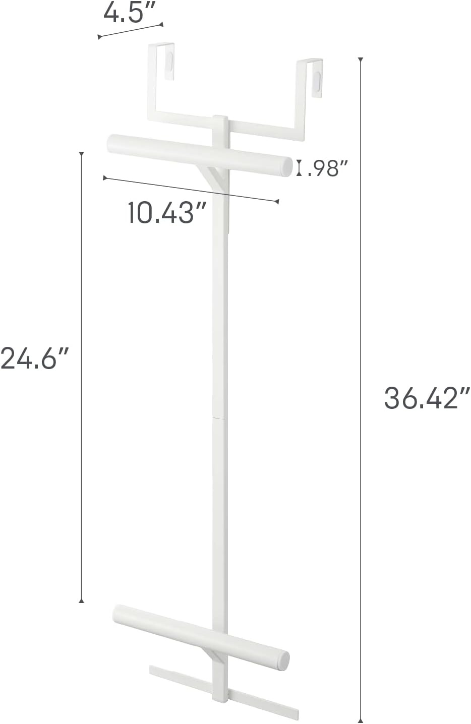 image:imageYAMAZAKI Home Tower Backpack Over The Door Hanger for Closet Or Bedroom TwoTiered Bookbag Metal Storage Rack Easy Installation SteelWhite