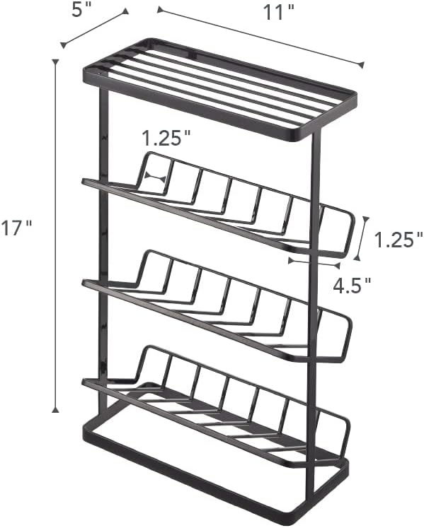 image:imageYAMAZAKI Home Tower Bath Rack Bathroom Shower Storage Holder Caddy Shelf Organizer Medium 17 Steel Holds Up to 9 DispensersBlack