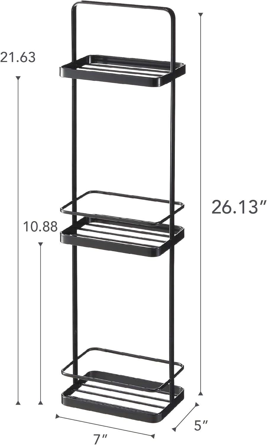 image:imageYAMAZAKI Home Tower Bath Rack Bathroom Shower Storage Holder Caddy Shelf Organizer Medium 17 Steel Holds Up to 9 DispensersBlack
