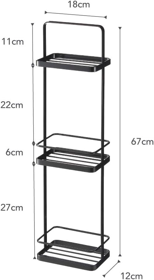 image:imageYAMAZAKI Home Tower Bath Rack Bathroom Shower Storage Holder Caddy Shelf Organizer Medium 17 Steel Holds Up to 9 DispensersBlack