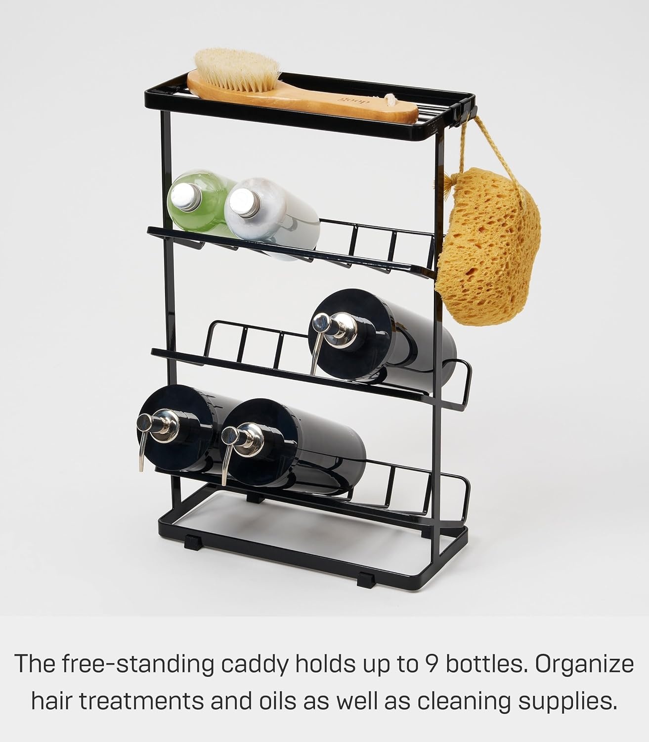 image:imageYAMAZAKI Home Tower Bath Rack Bathroom Shower Storage Holder Caddy Shelf Organizer Medium 17 Steel Holds Up to 9 DispensersBlack