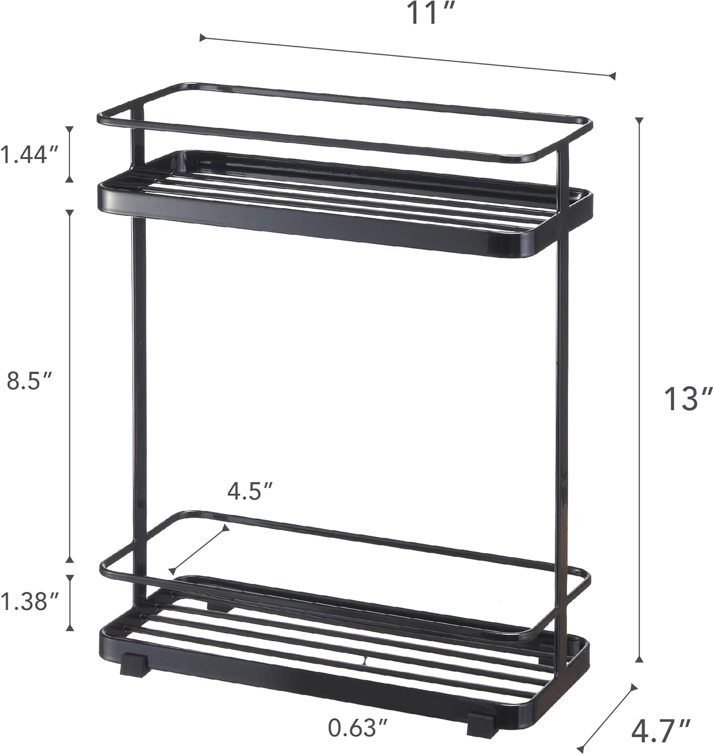 image:imageYAMAZAKI Home Tower Bath Rack Bathroom Shower Storage Holder Caddy Shelf Organizer Medium 17 Steel Holds Up to 9 DispensersBlack