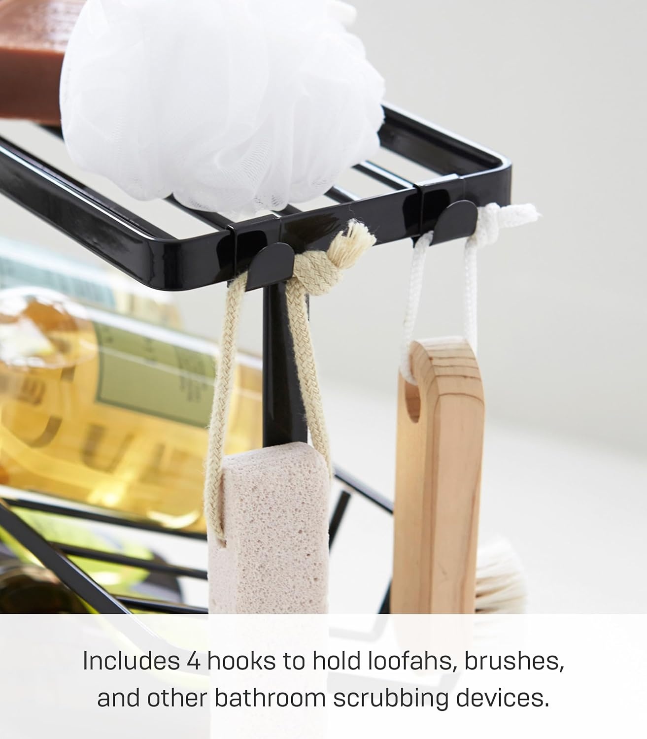 image:imageYAMAZAKI Home Tower Bath Rack Bathroom Shower Storage Holder Caddy Shelf Organizer Medium 17 Steel Holds Up to 9 DispensersBlack